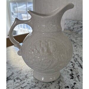 Vintage McCoy Pottery Turkey Pitcher Speckled Ivory, - Fall Decor